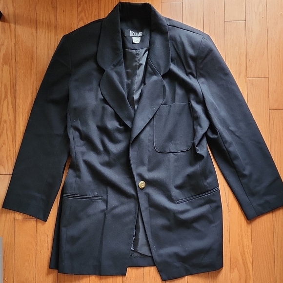 Modiano Black Blazer with Gold Button Detail - Women's Size 10 - Picture 1 of 4